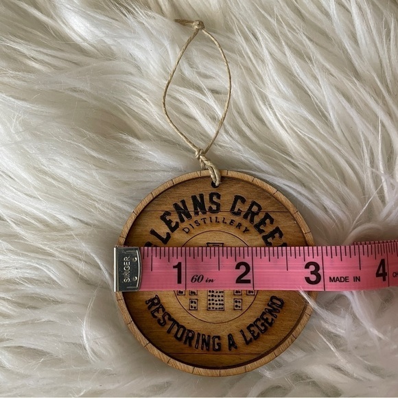 Glenn’s Creek Distillery bourbon barrel wood burn ornament - Picture 2 of 3